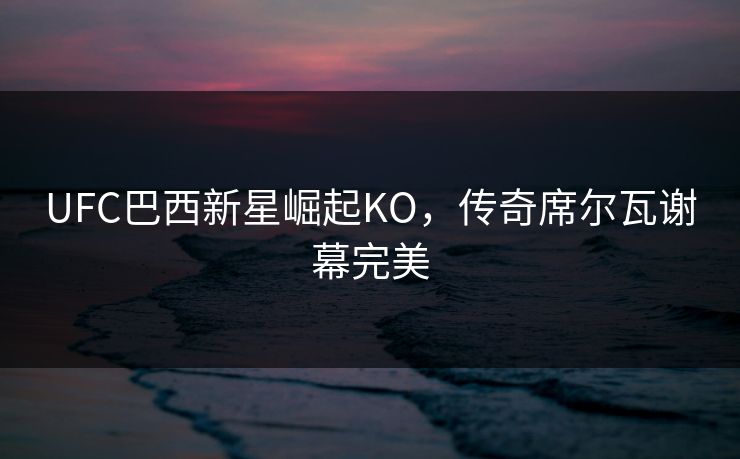 UFC巴西新星崛起KO，传奇席尔瓦谢幕完美